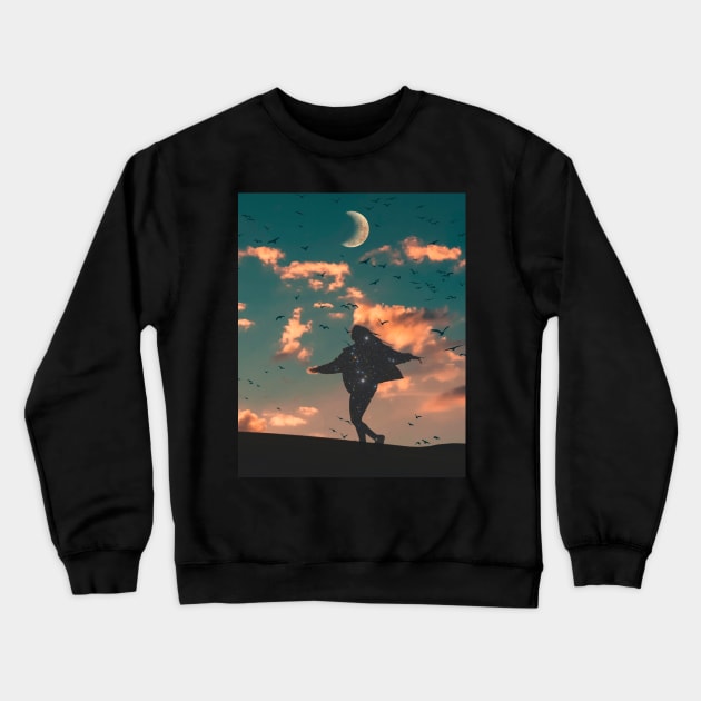 Free Girl Crewneck Sweatshirt by DreamCollage